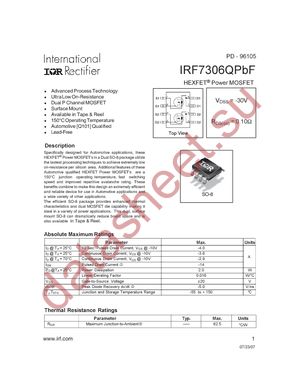 IRF7306QTRPBF datasheet  